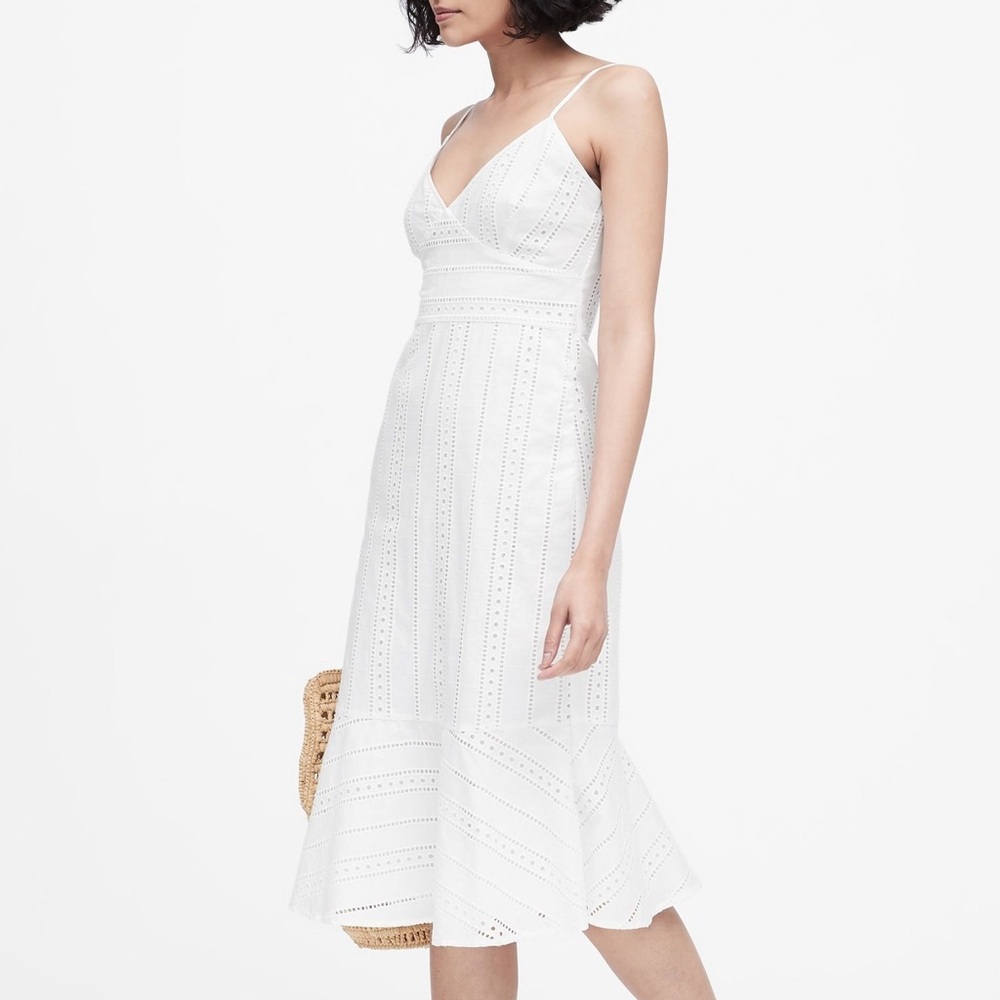 Banana Republic White Midi Dress
